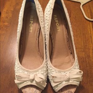 Lace wedged heels